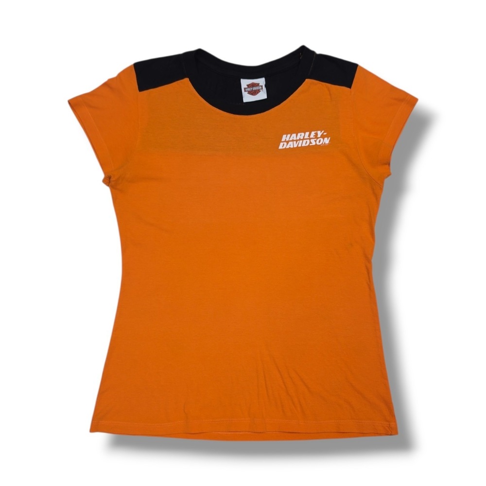 Harley Davidson Bruce Rossmeyer's Daytona Beach, FL Orange T-Shirt‎ Women's M